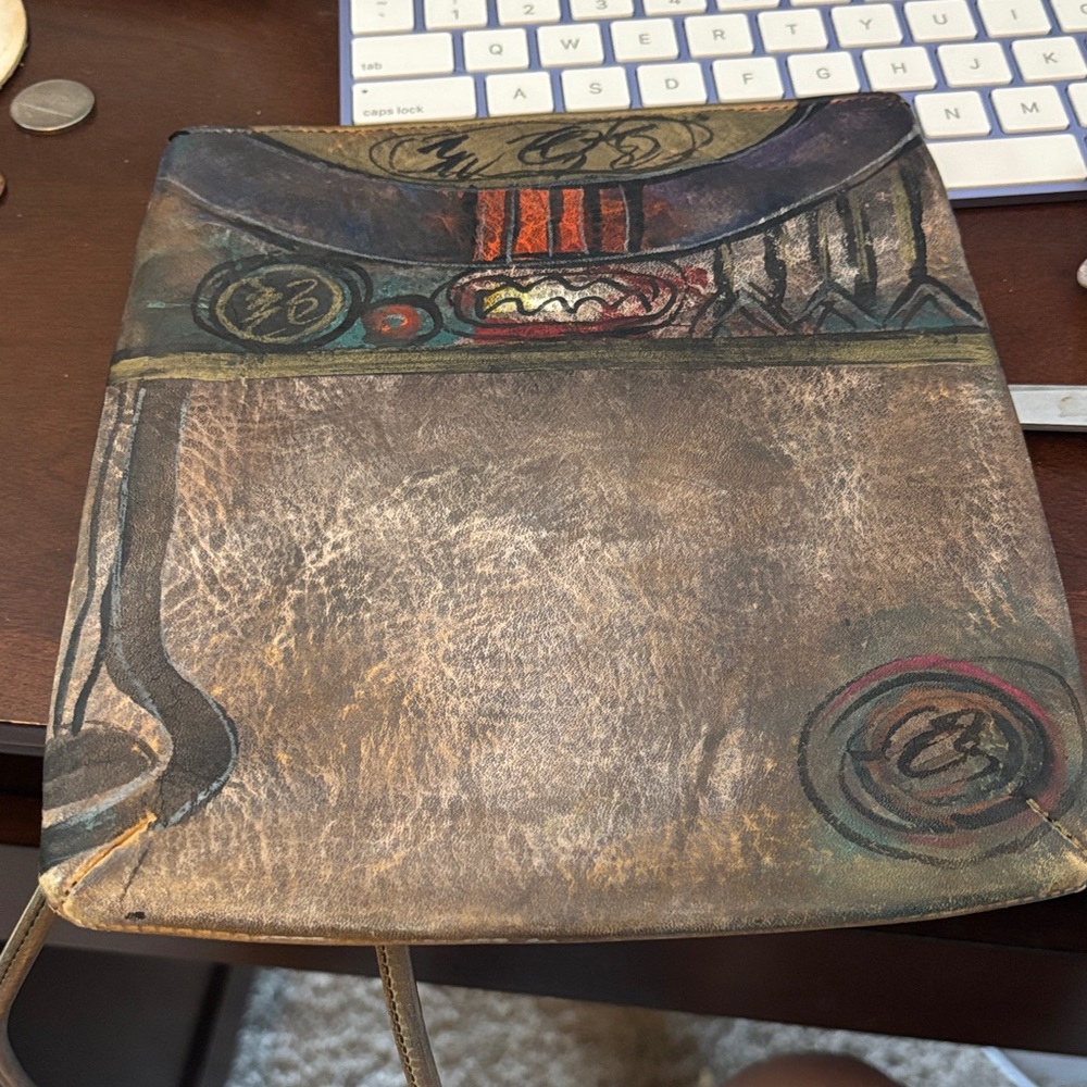 Jane Yoo Artistic Brown Leather Bag - Picture 2 of 2